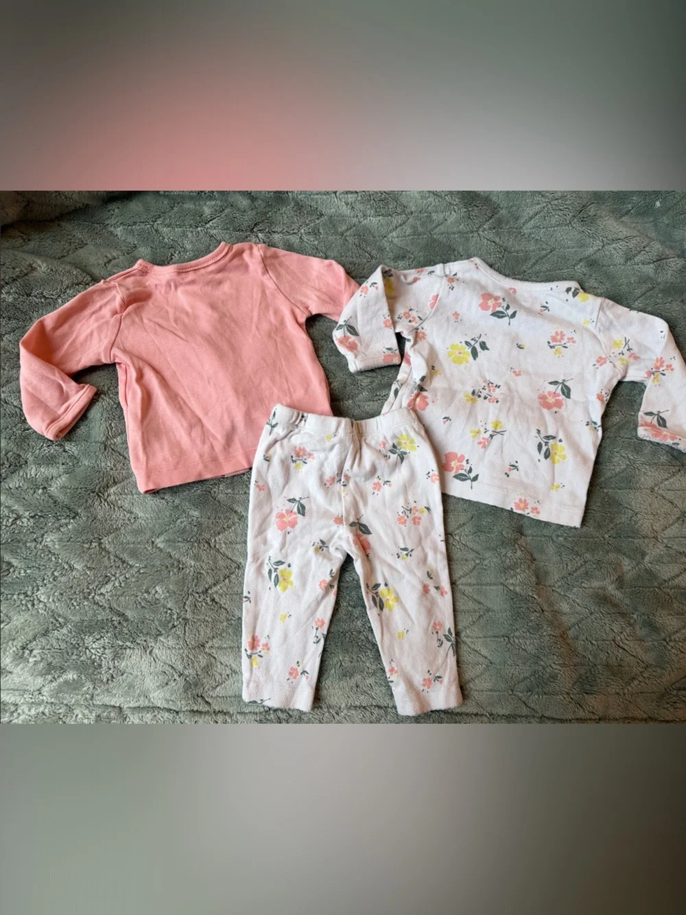 Carter's Pink Floral Long-Sleeve Pajama Top & Floral Leggings Set